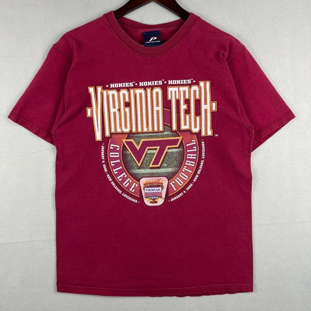 Vintage Virginia Tech Hokies Nokia Sugar Bowl 2000 Red Pro Player Tee Shirt M